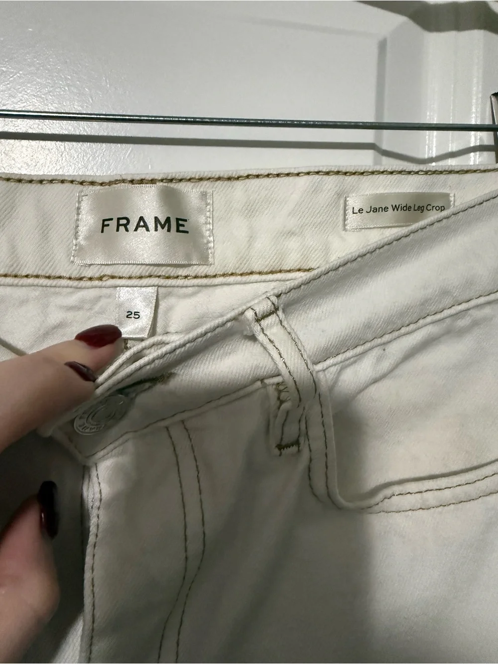 Frame Denim Women's Wide Leg Jeans in Off-White/Cream
